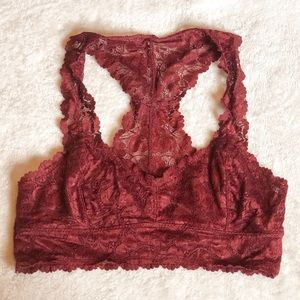 Anemone Maroon Lace Bohemian Bralette